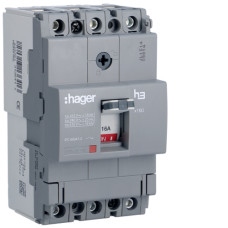 Автоматичний вимикач Hager x160 16A 3p 18kA TM F/F HDA016L