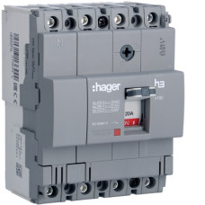 Автоматичний вимикач Hager x160 20A 4p 18kA TM F/F HDA021L