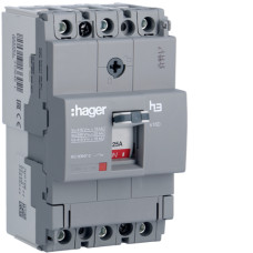 Автоматичний вимикач Hager x160 25A 3p 18kA TM F/F HDA025L