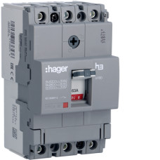 Автоматичний вимикач Hager x160 63A 3p 18kA TM F/F HDA063L