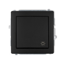 Вимикач кнопковий самозатискний "світло" Karlik Deco чорний матовий 12DWP-5