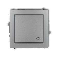 Вимикач кнопковий самозатискний "світло" Karlik Deco сріблястий металлік 7DWP-5