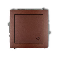 Вимикач кнопковий самозатискний "світло" Karlik Deco коричневий металлік 9DWP-5