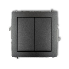 2-клавішний вимикач самозатискний Karlik Deco графітовий 11DWP-44.2 (роздільне живлення)