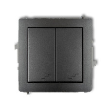 2-клавішний вимикач прохідний Karlik Deco графітовий 11DWP-33
