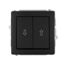 2-клавішний вимикач "жалюзі" Karlik Deco чорний матовий 12DWP-8