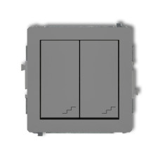 2-клавішний вимикач прохідний Karlik Deco сірий матовий 27DWP-33