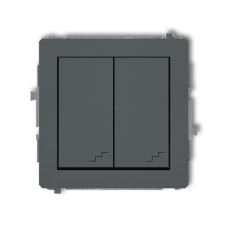 2-клавішний вимикач прохідний Karlik Deco графітовий матовий 28DWP-33