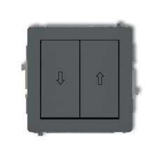 2-клавішний вимикач "жалюзі" Karlik Deco графітовий матовий 28DWP-8