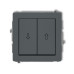 2-клавішний вимикач "жалюзі" Karlik Deco графітовий матовий 28DWP-8