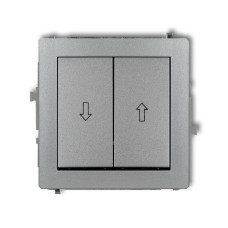 2-клавішний вимикач "жалюзі" Karlik Deco сріблястий металлік 7DWP-8