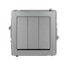 3-клавішний вимикач Karlik Deco сріблястий металлік 7DWP-7