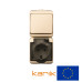 Розетка + вимикач Karlik Junior із заземленням та прозорою кришкою, мікс вертикальний бежевий 1WGHP-1sd