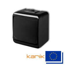 Вимикач 1-клавишный прохідний з підсвіткою Karlik Junior 10А чорний 12WHE-3L