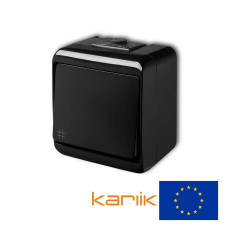 Вимикач 1-клавишный перехресний з підсвіткою Karlik Junior 10А чорний 12WHE-6L