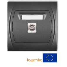 Одинарна TV-розетка Karlik Logo F(SAT) графітова 11LGF-1 нікельована
