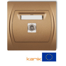 Одинарна TV-розетка Karlik Logo F(SAT) "золотистий металік" 8LGF-1 нікельована
