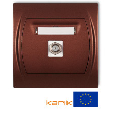 Одинарна TV-розетка Karlik Logo F(SAT) "коричневий металік" 9LGF-1 нікельована