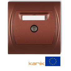Одинарна TV-розетка Karlik Logo "коричневий металік" 9LGTV-1