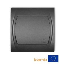 Вимикач кнопковий самозатискний "дзвінок" Karlik Logo графітовий 11LWP-4 