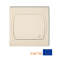 Вимикач кнопковий самозатискний "дзвінок" Karlik Logo бежевий 1LWP-4L з підсвіткою 