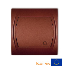 Вимикач кнопковий самозатискний "дзвінок" Karlik Logo коричневий металлік 9LWP-4 