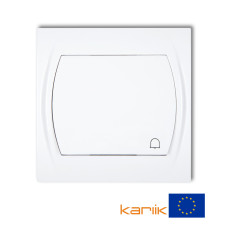 Вимикач кнопковий самозатискний "дзвінок" Karlik Logo білий LWP-4L з підсвіткою 