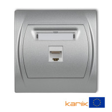 Розетка ком'ютерна Karlik Logo RJ45, cat 5E "сріблястий металлік" 7LGK-1