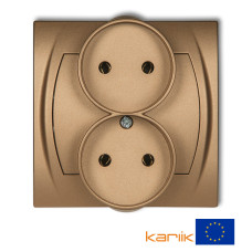 Розетка без заземлення Karlik Logo "золотистий металлік" 8LGPR-2