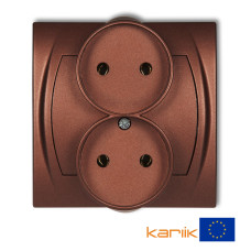 Розетка без заземлення Karlik Logo "коричневий металлік" 9LGPR-2