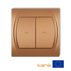 2-клавішний вимикач жалюзі Karlik Logo золотистий металлік 8LWP-8