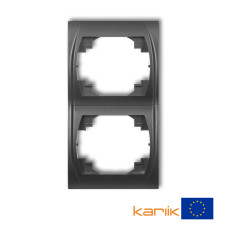 Рамка подвійна вертикальна Karlik Logo графітова 11LRV-2