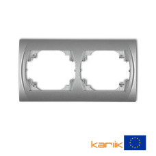 Рамка подвійна горизонтальна Karlik Logo "сріблястий металлік" 7LRH-2