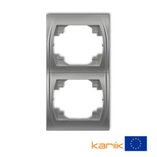 Рамка подвійна вертикальна Karlik Logo "сріблястий металлік" 7LRV-2