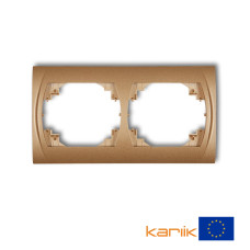 Рамка подвійна горизонтальна Karlik Logo "золотистий металлік" 8LRH-2
