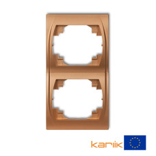 Рамка подвійна вертикальна Karlik Logo "золотистий металлік" 8LRV-2