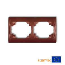 Рамка подвійна горизонтальна Karlik Logo "коричневий металлік" 9LRH-2