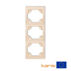 Рамка потрійна вертикальна Karlik Logo бежева 1LRV-3