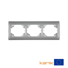 Рамка потрійна горизонтальна Karlik Logo "сріблястий металлік" 7LRH-3