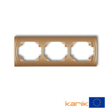 Рамка потрійна горизонтальна Karlik Logo "золотистий металлік" 8LRH-3