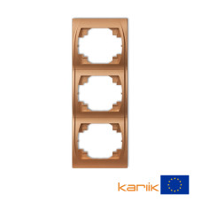 Рамка потрійна вертикальна Karlik Logo "золотистий металлік" 8LRV-3