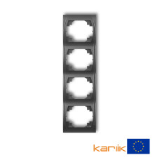 Рамка четверна вертикальна Karlik Logo графітова 11LRV-4