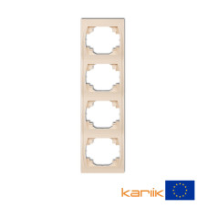 Рамка четверна вертикальна Karlik Logo бежева 1LRV-4