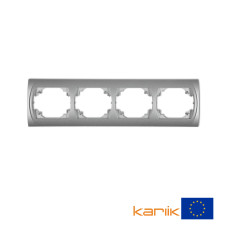 Рамка четверна горизонтальна Karlik Logo "сріблястий металлік" 7LRH-4