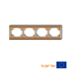Рамка четверна горизонтальна Karlik Logo "золотистий металлік" 8LRH-4