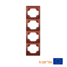 Рамка четверна вертикальна Karlik Logo "коричневий металлік" 9LRV-4