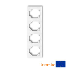 Рамка четверна вертикальна Karlik Logo біла LRV-4