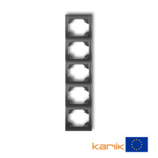 Рамка п'ятірна вертикальна Karlik Logo графітова 11LRV-5