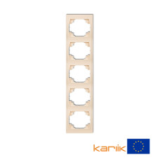 Рамка п'ятірна вертикальна Karlik Logo бежева 1LRV-5