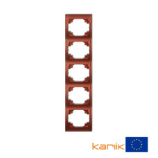Рамка п'ятірна вертикальна Karlik Logo "коричневий металлік" 9LRV-5